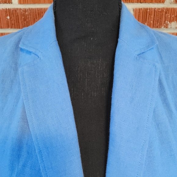 Kim Rogers blue linen blazer 🛍 HP 🛍 - Picture 3 of 6